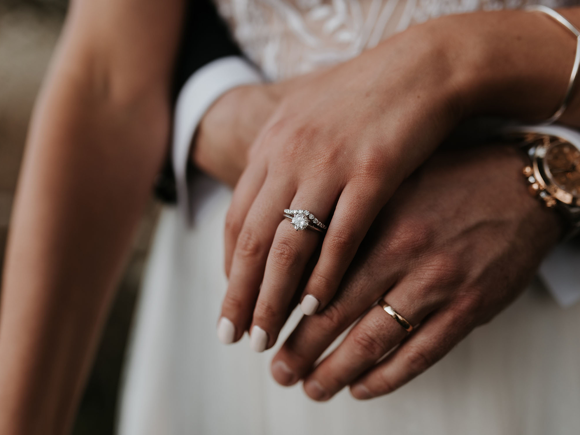 close up shot of wedding rings at st Tewdrics house